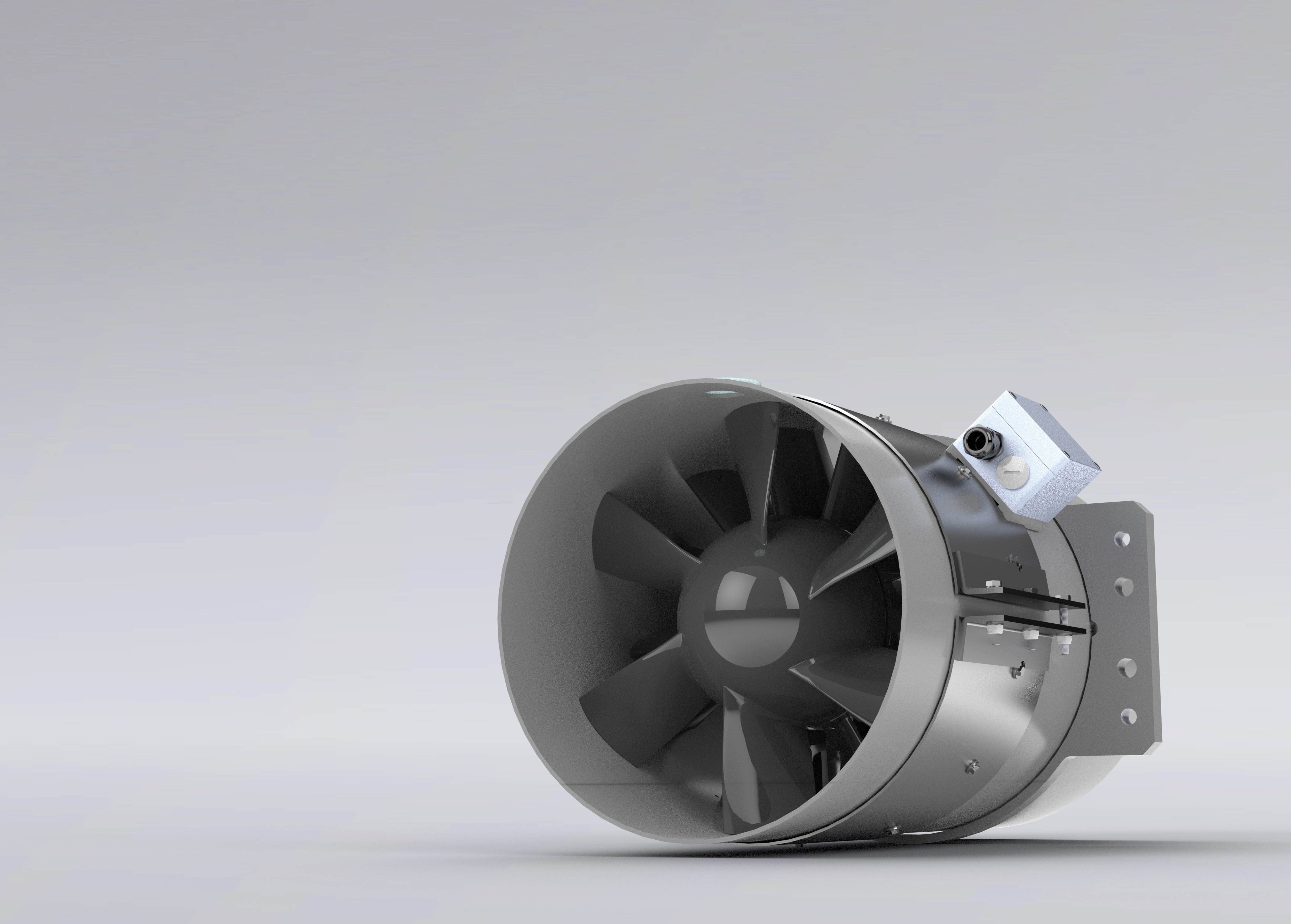 Special fan made of plastic for aggressive and corrosive exhaust air and gases, installed in wet scrubbers - Colasit