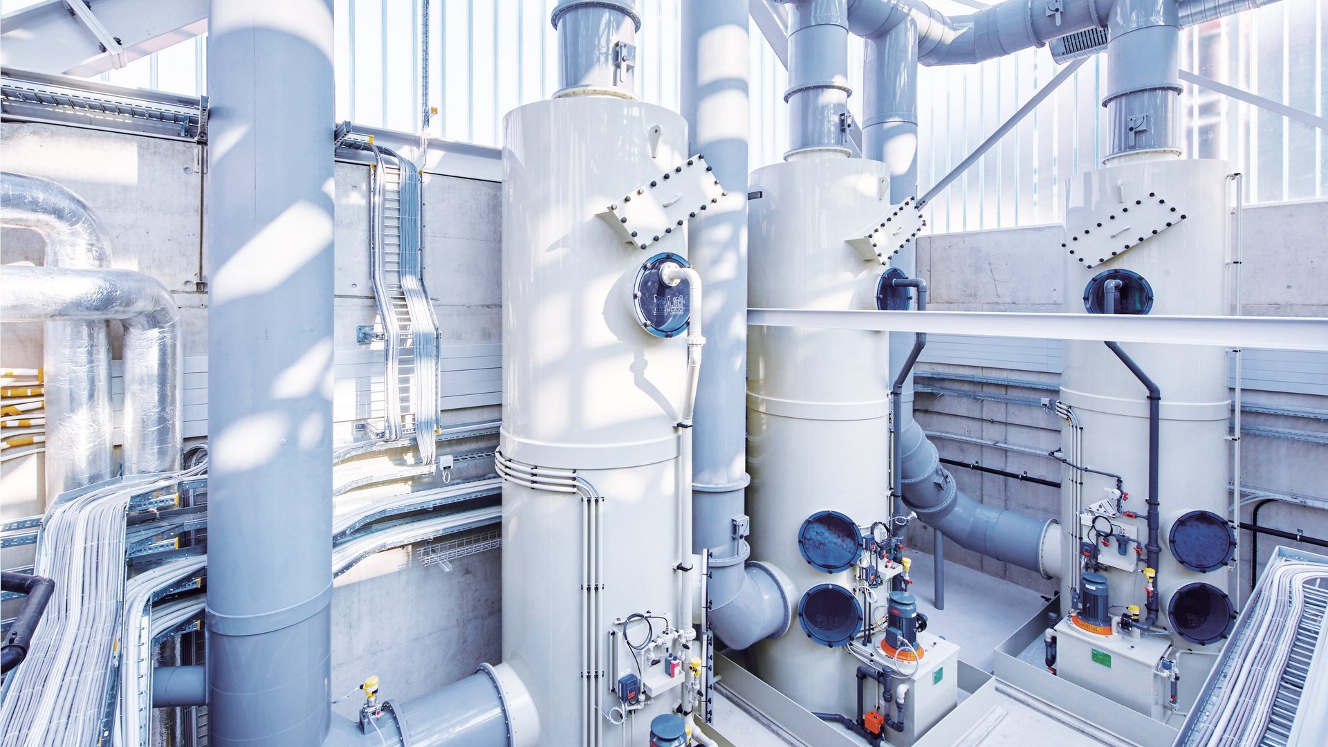 Industrial exhaust air purification systems made of plastic for environmentally-harmful exhaust air and gases - Colasit