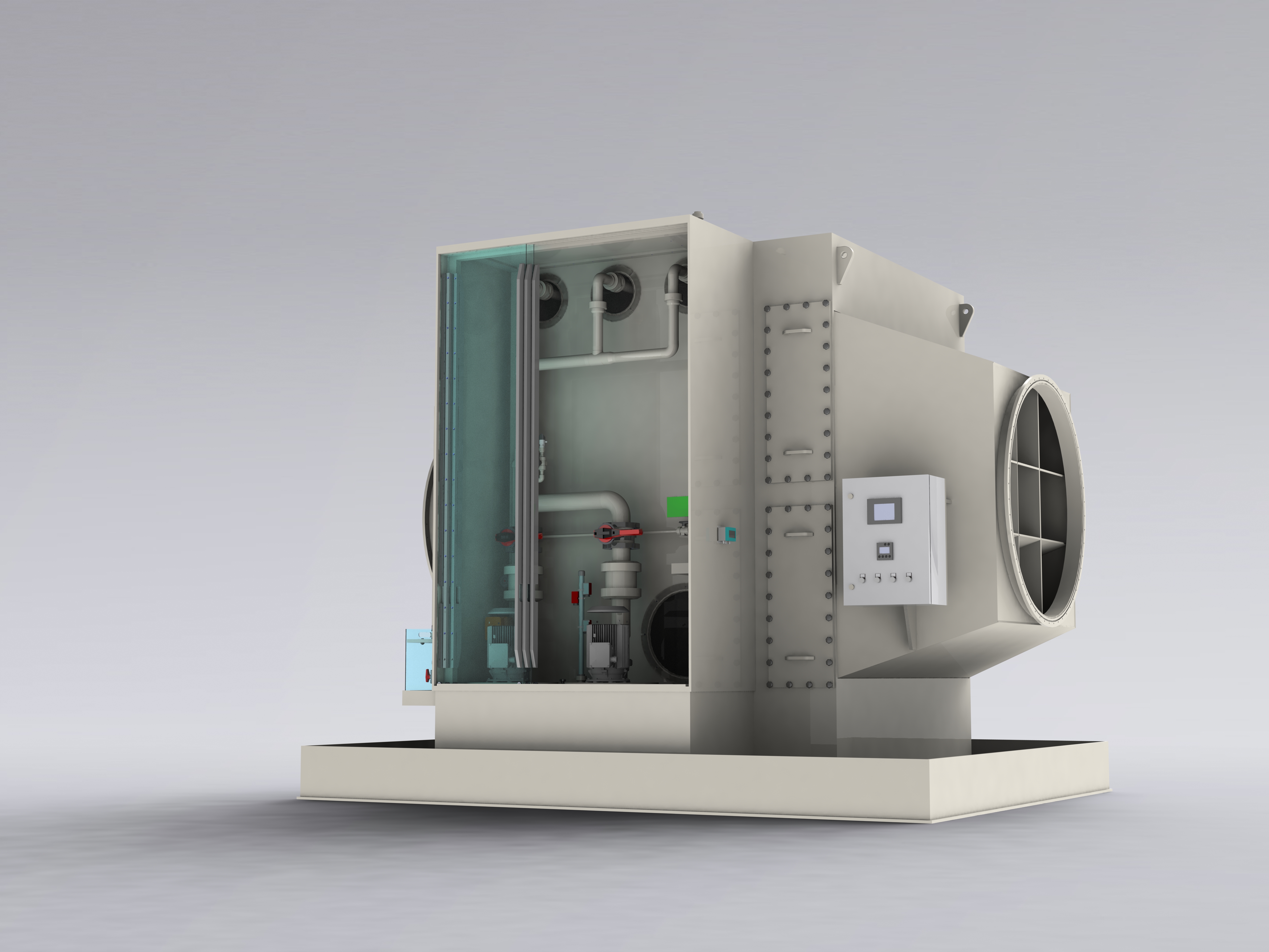 CRHE cross-flow exhaust air and gas scrubbers made of plastic to separate environmentally harmful substances - Colasit