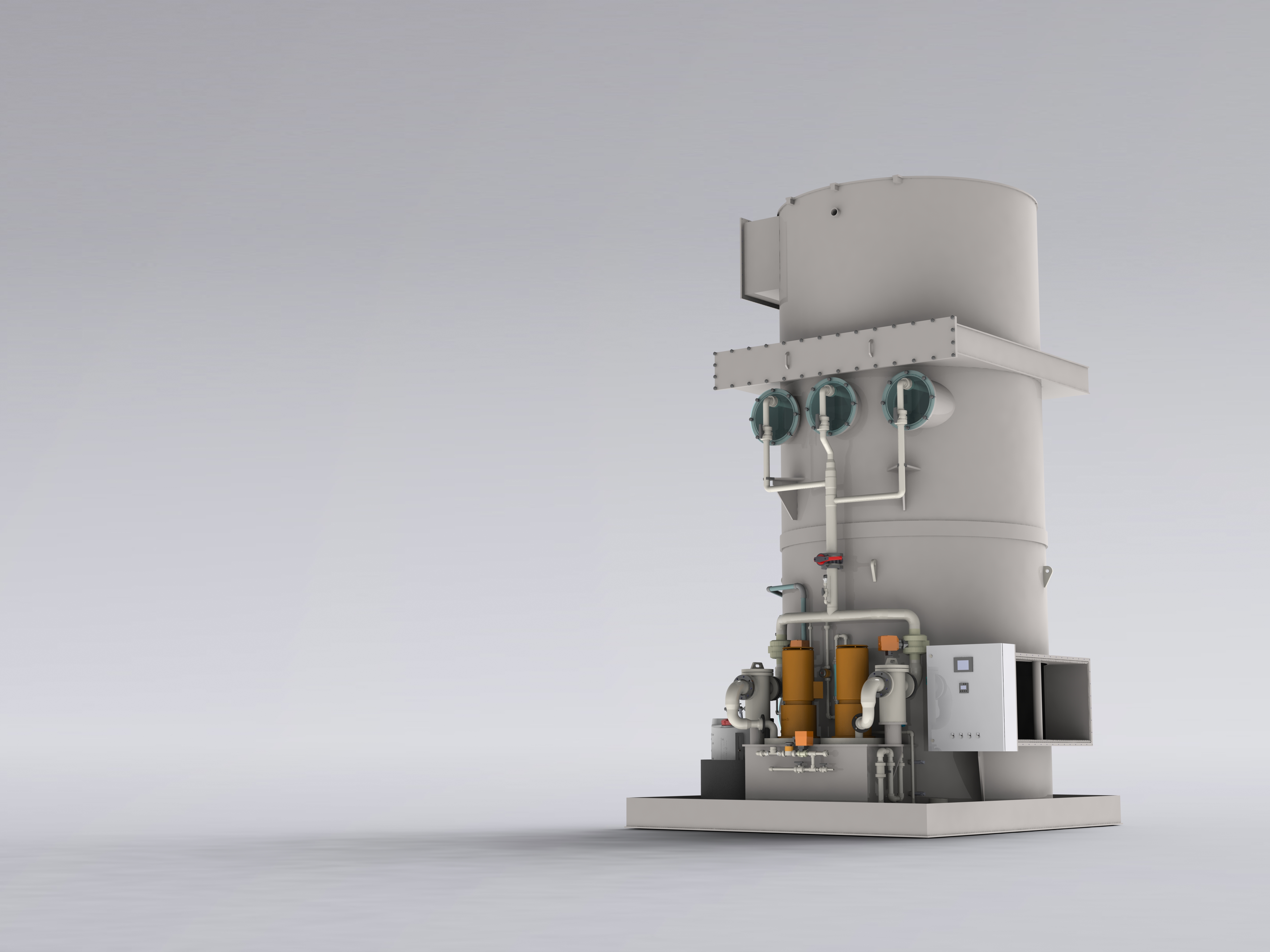 CRVE counterflow exhaust air and gas scrubbers made of plastic to separate environmentally harmful substances - Colasit