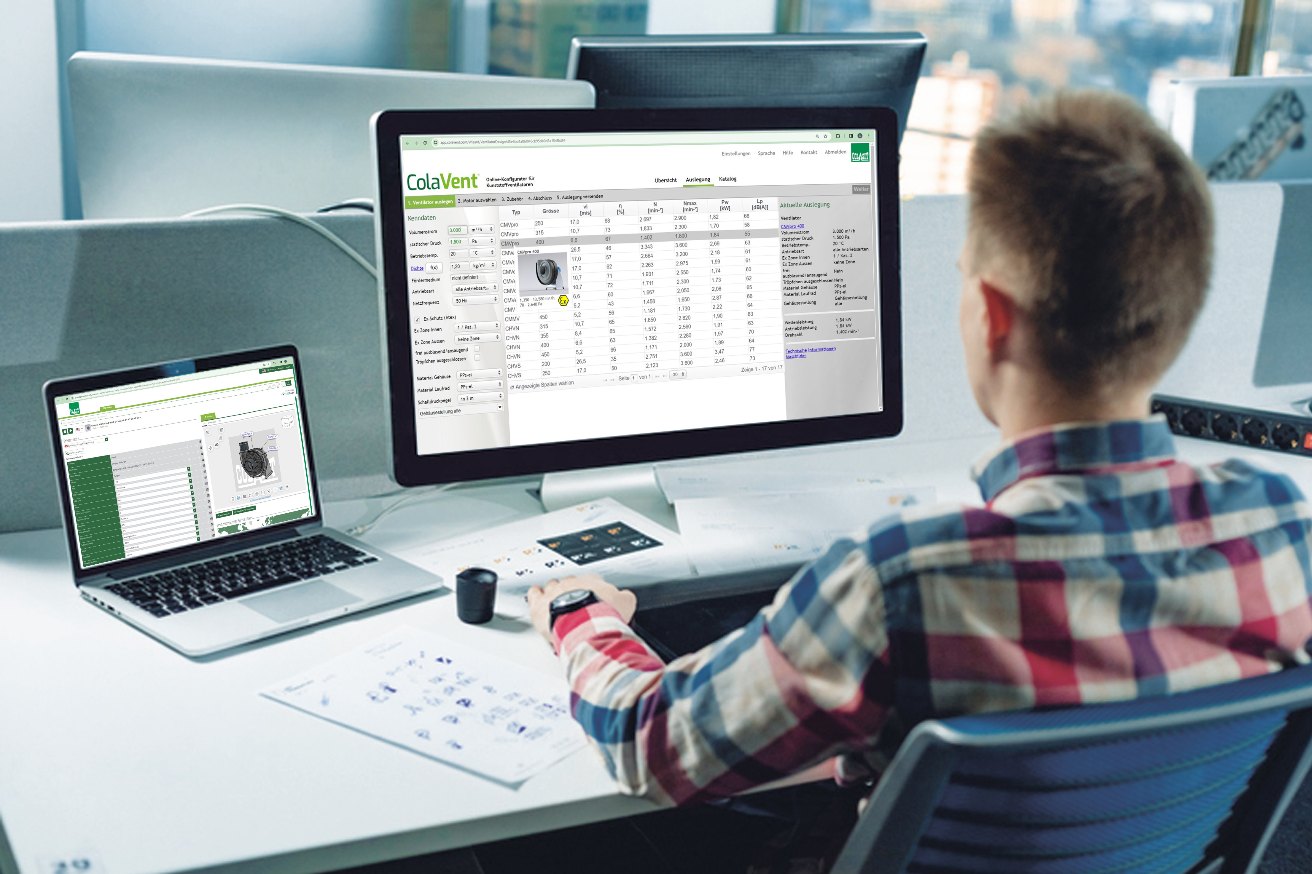Colavent product configurator for Colasit industrial fans - Colasit